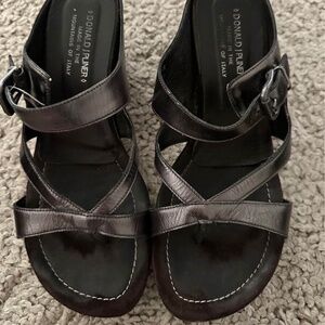 Donald J Pliner Black Wedge Sandals